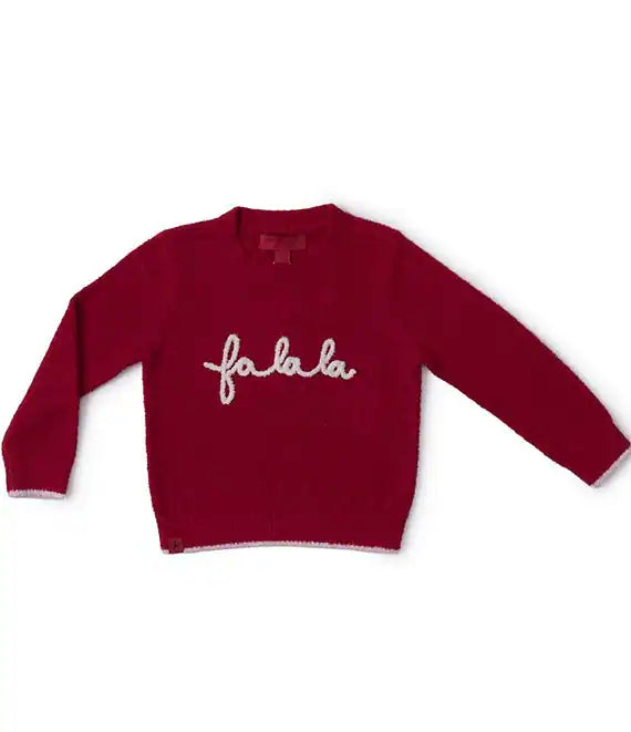 CozyChic Lite® Little Kids Fa La La Pullover- Holly Red