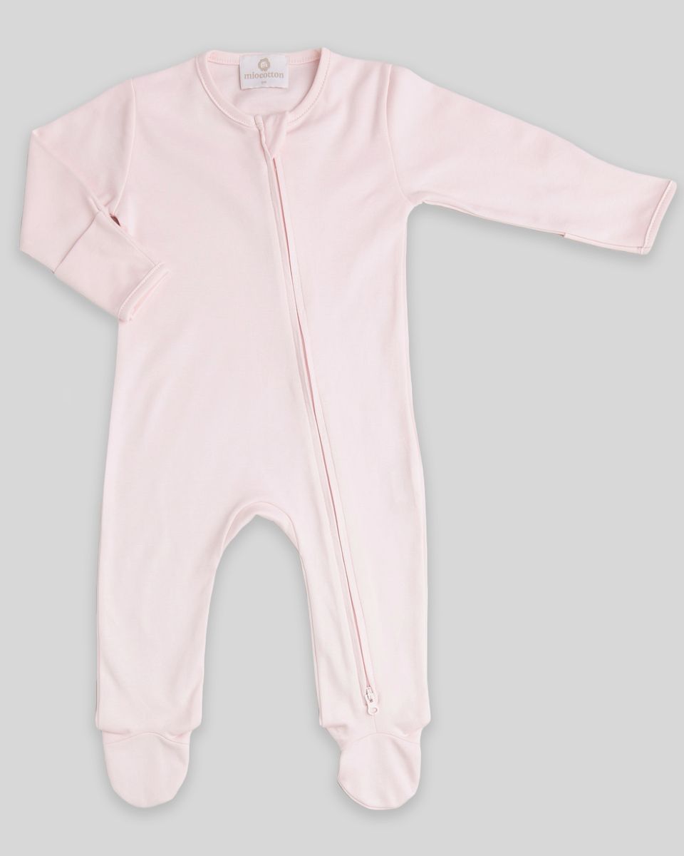 Zipper Footie Indigo - Pink