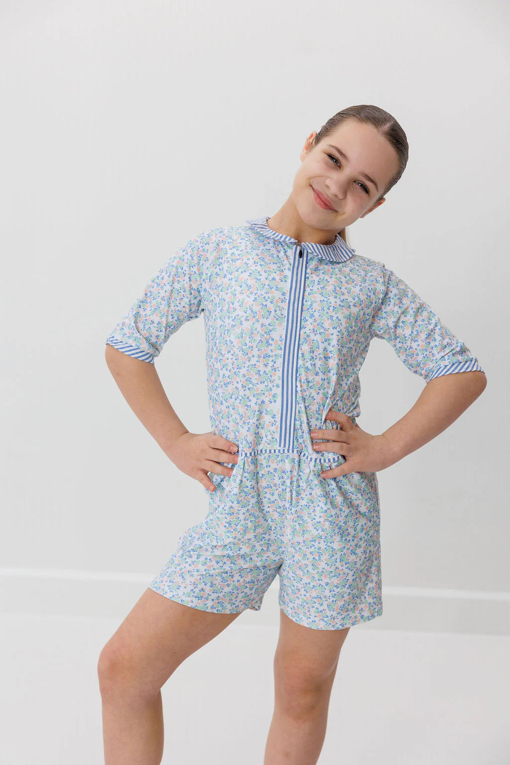 Floral Seersucker Romper