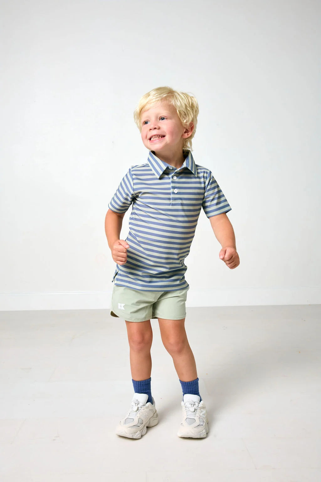 slate/sage qb stripe polo shirt
