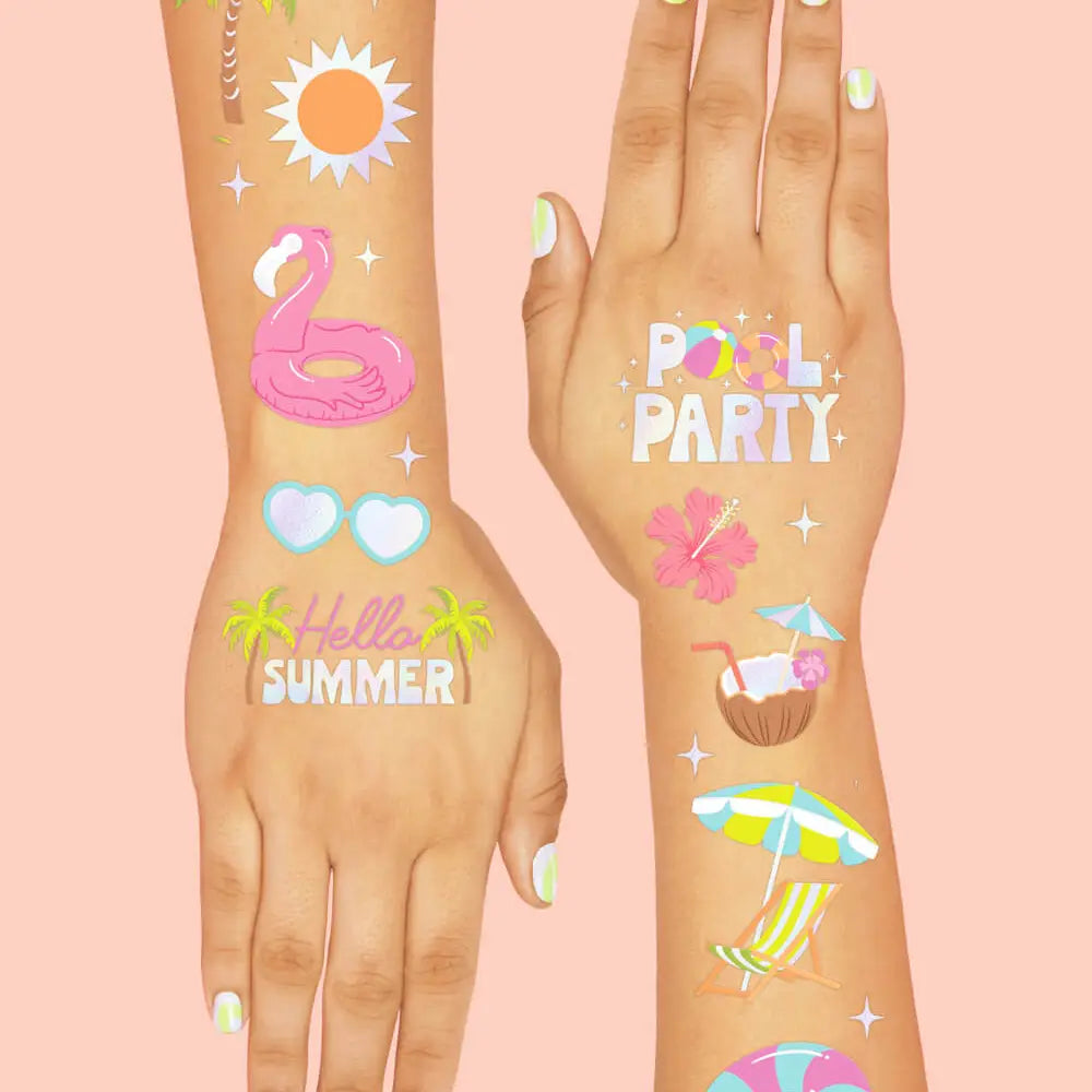 Pool Party Tats - 68 Temporary Tattoos