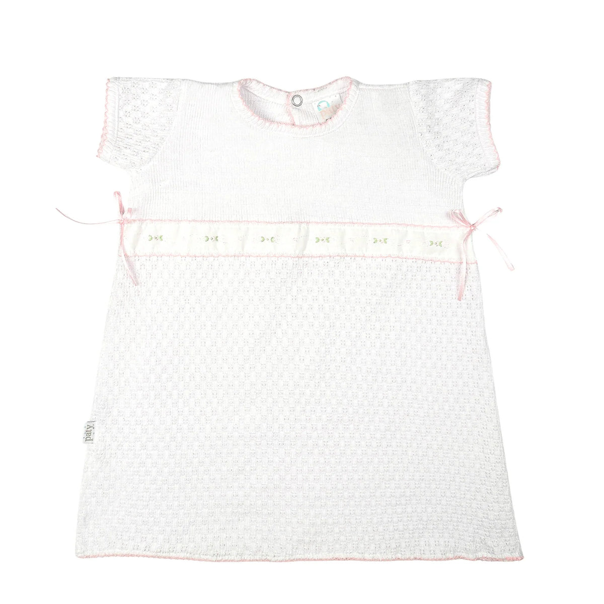 PatyKnit™ Dress- Swiss Trim Satin Bows