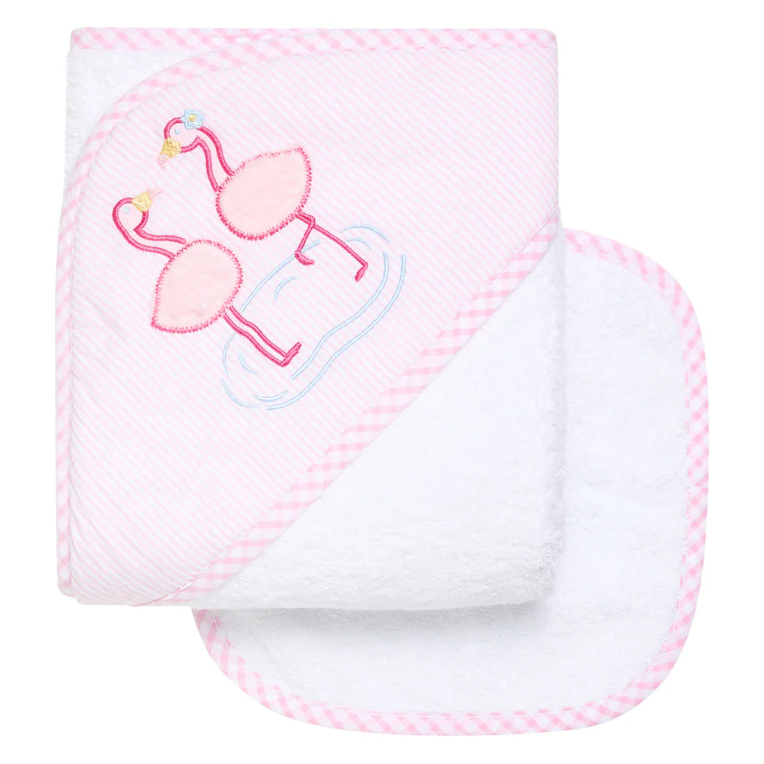 Flamingo Baby Hooded Towel & Washcloth Set