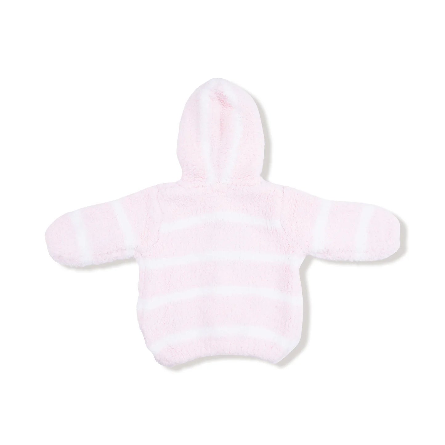 Pretty Pink & Ivory Stripe Hooded Chenille Jacket