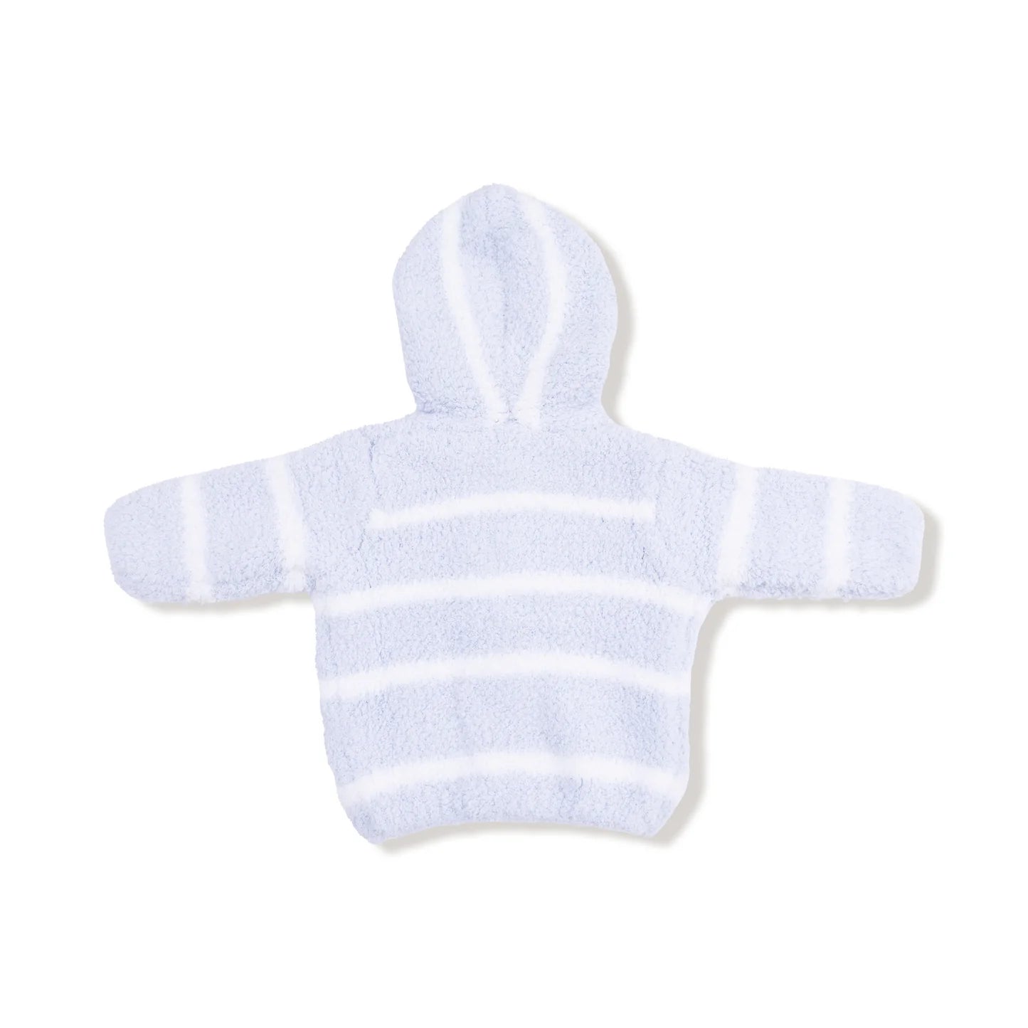 Light Blue & Ivory Stripe Hooded Chenille Jacket
