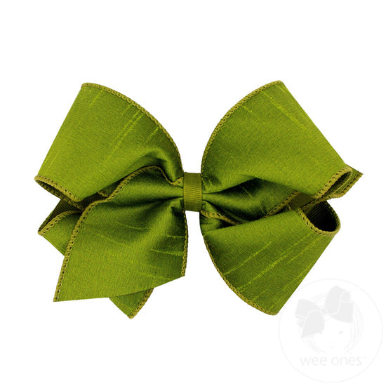 King Size Jewel-toned Dupioni Silk Overlay Bow