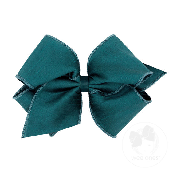 King Size Jewel-toned Dupioni Silk Overlay Bow