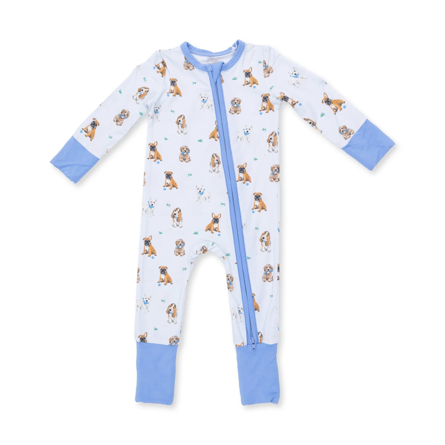 Convertible Romper- Bestie Dogs Blue