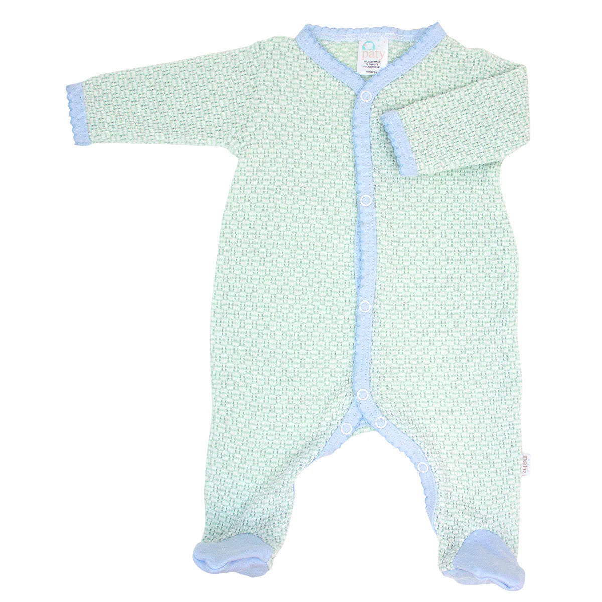 Paty Knit Solid Footie Pima Trim