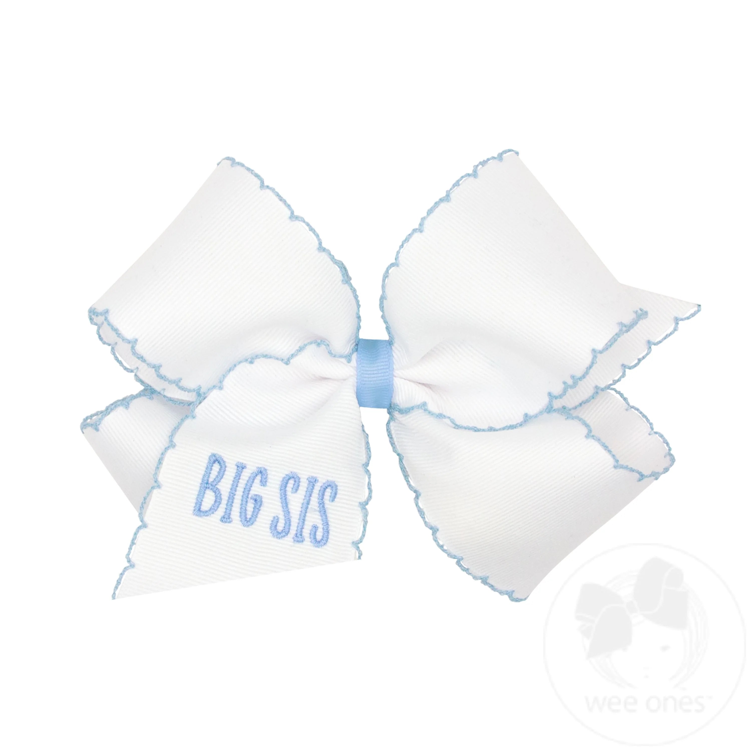 King GG Hair Bow Moonstitch "BIG SIS" Emb