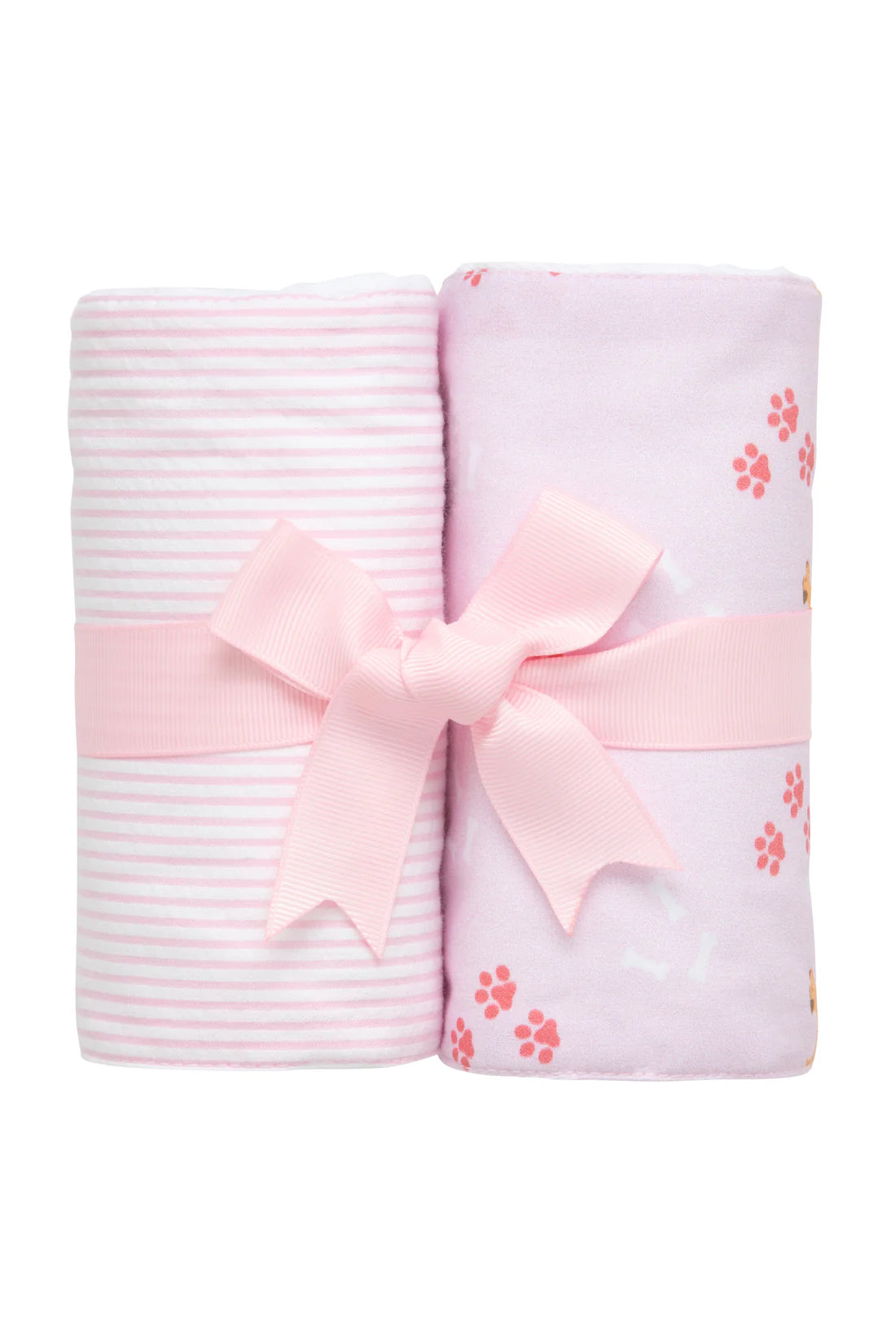 Puppy Set of 2 Burp Cloths- Pink
