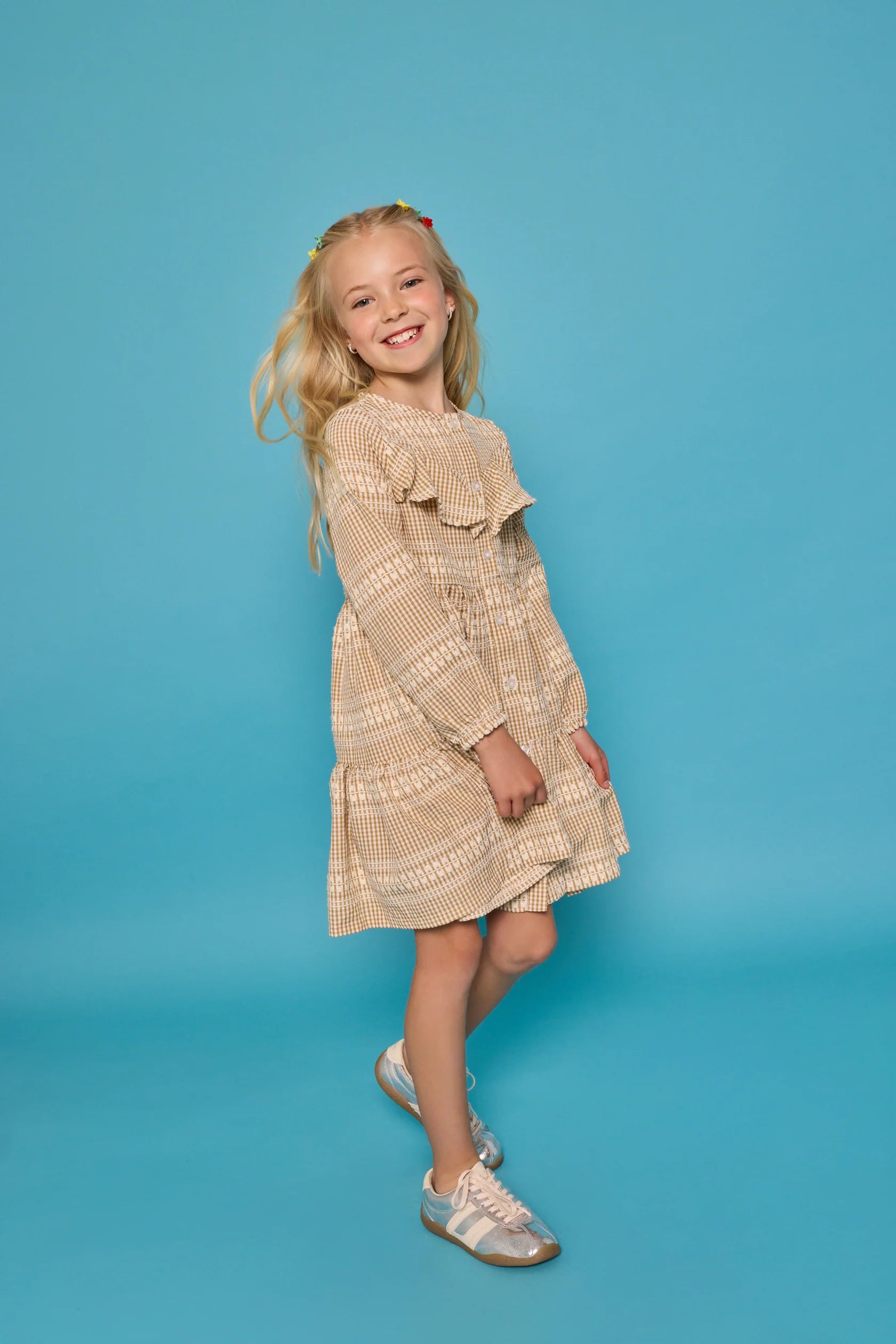 Western Dress - Geneva Gingham Khaki