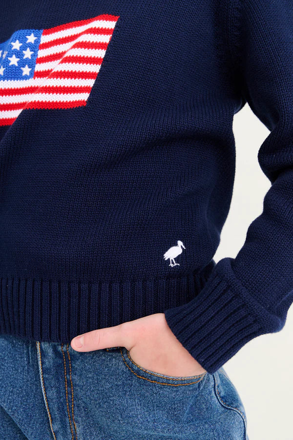 Seaton Intarsia Sweater- Nantucket Navy Flag