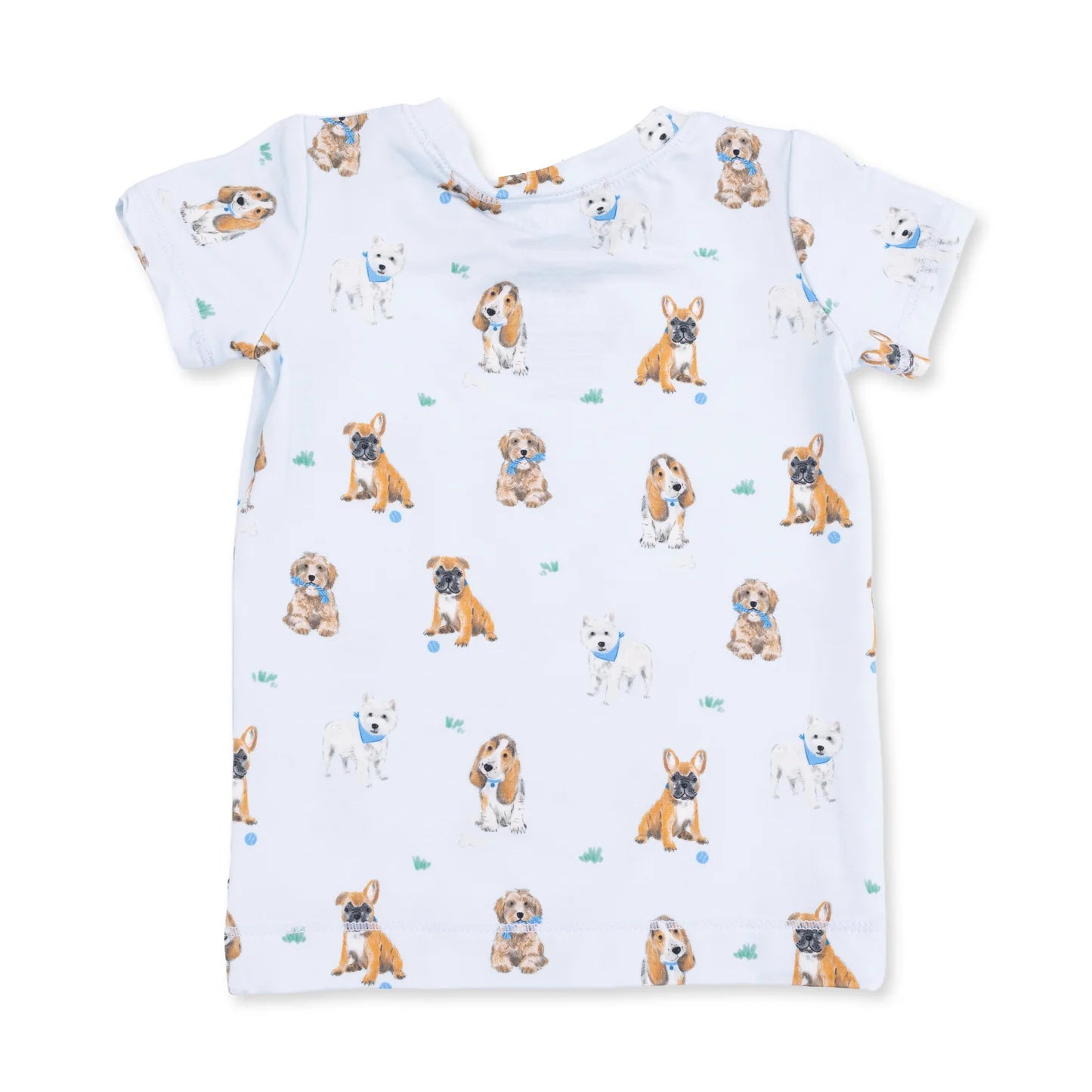 Short Sleeve Loungewear Set- Bestie Dogs Blue