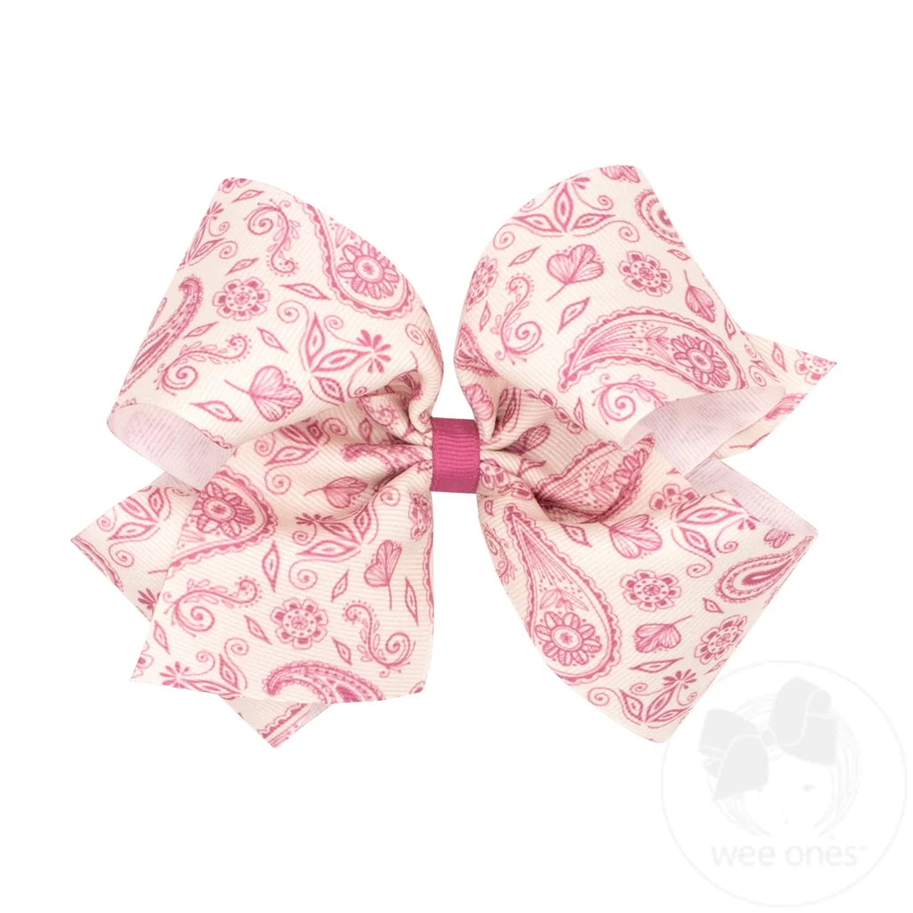 King Paisley Print Hair Bow