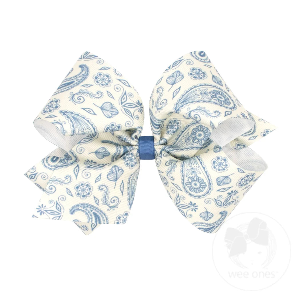 King Paisley Print Hair Bow