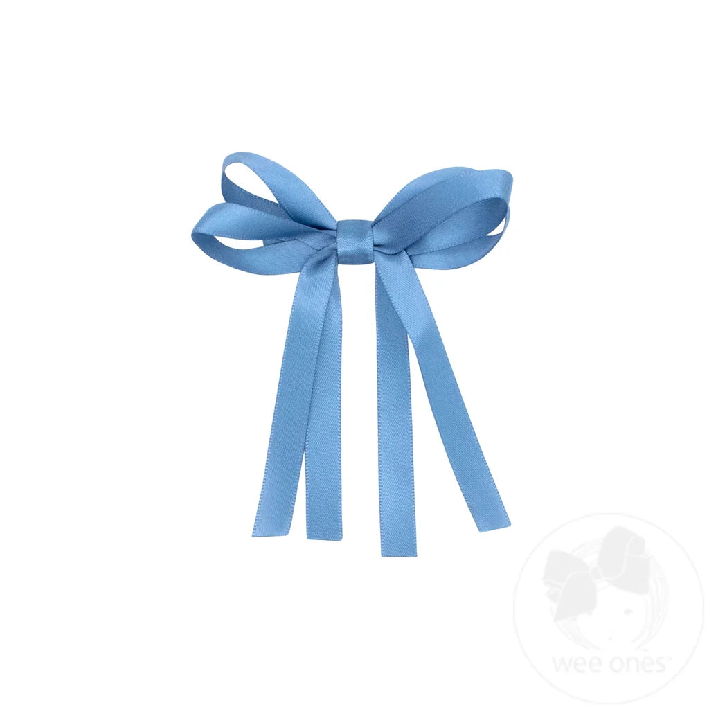 Tiny Satin Double Loop Streamer Bow