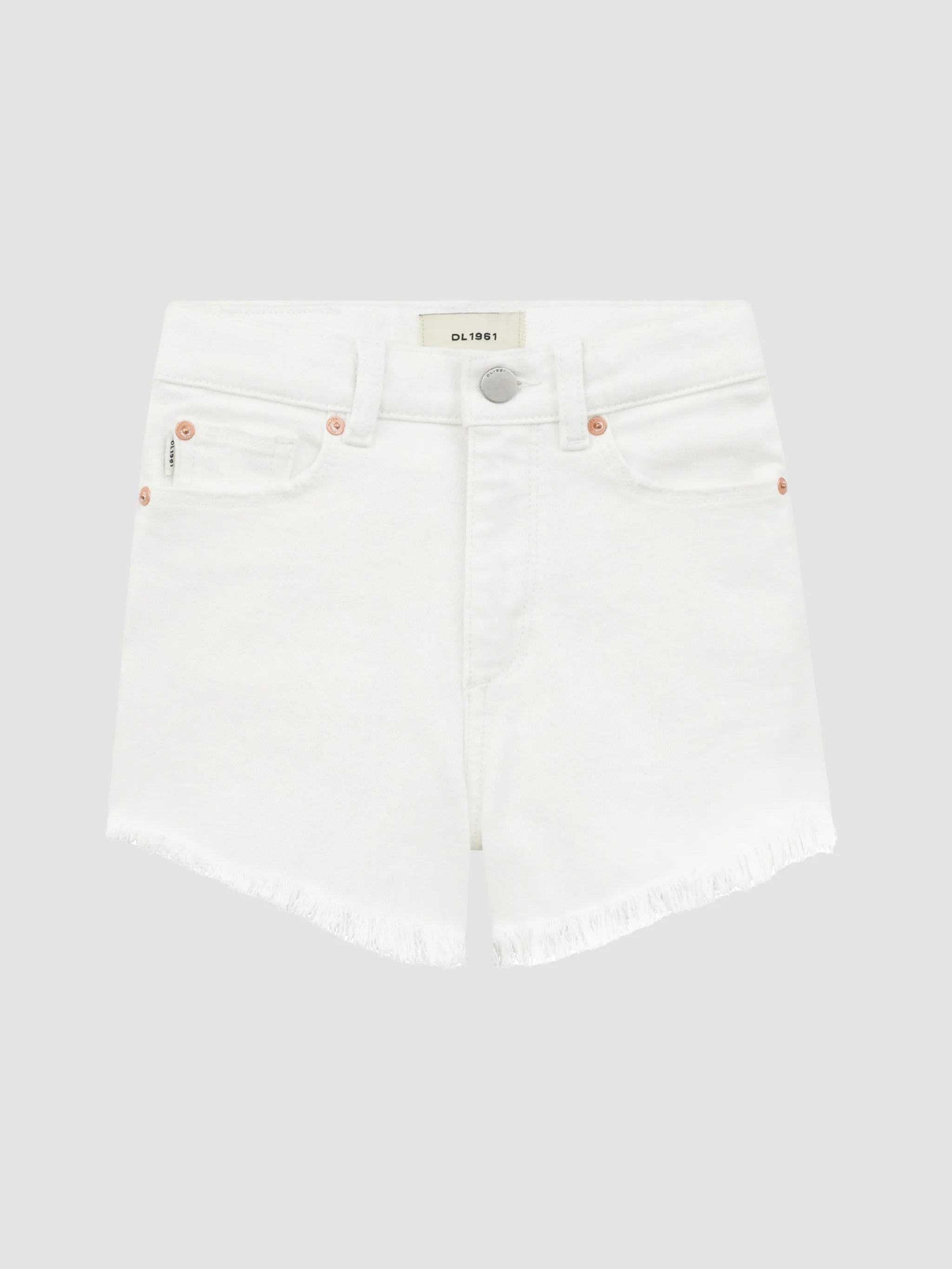 Lucy Shorts High Rise Cut Off- White Frayed