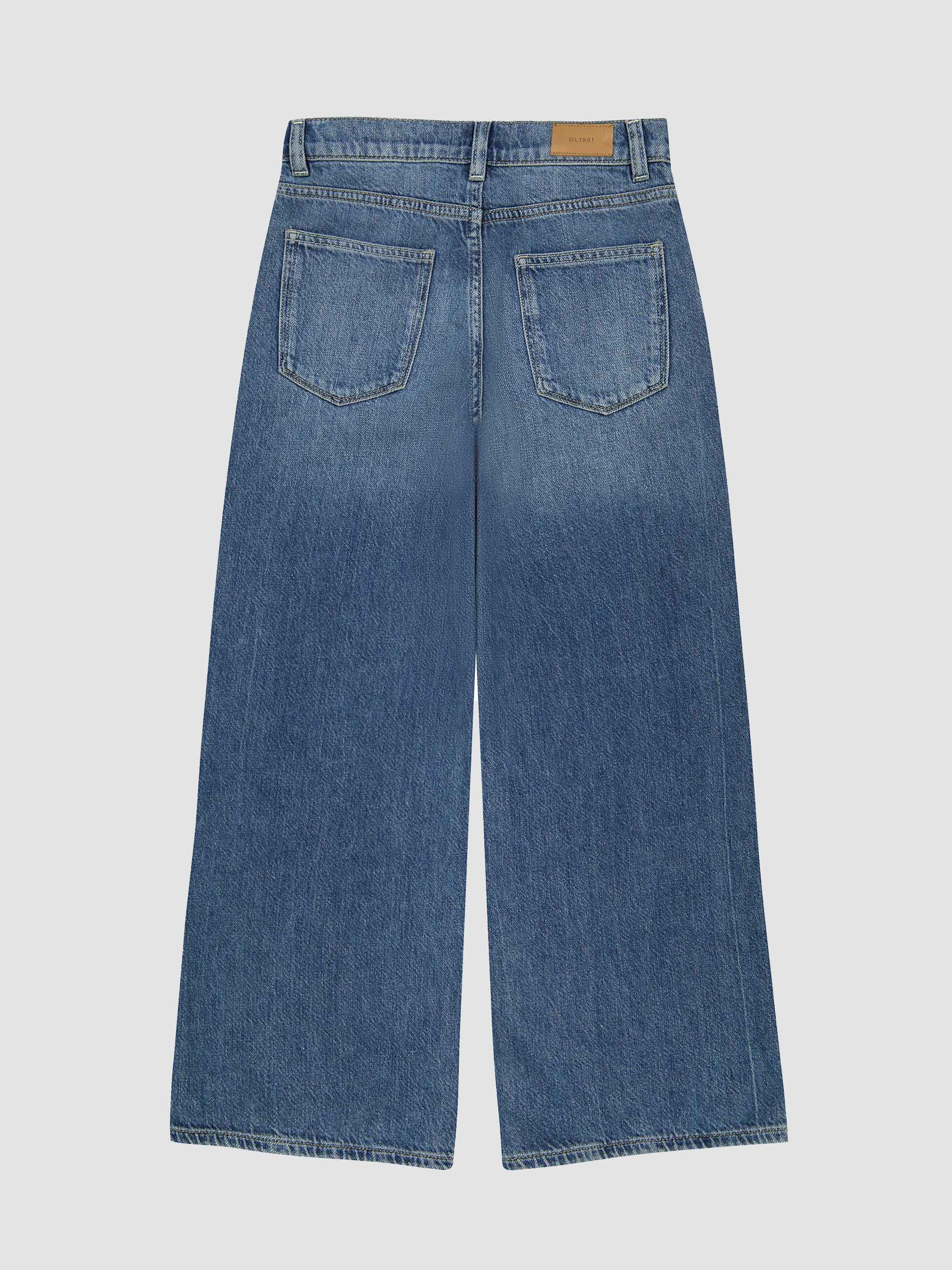 Nini Wide Leg Low Rise Jeans in Blue Harbor