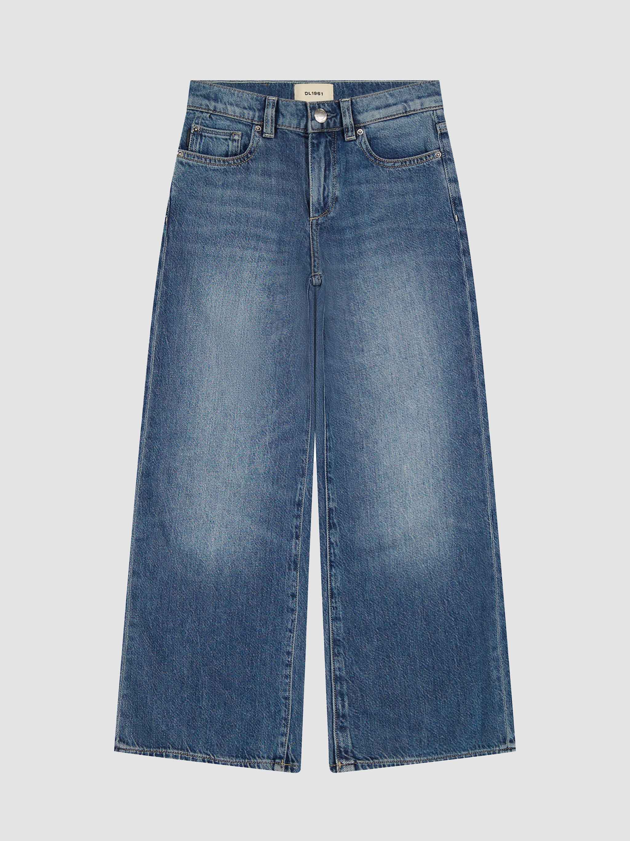 Nini Wide Leg Low Rise Jeans in Blue Harbor