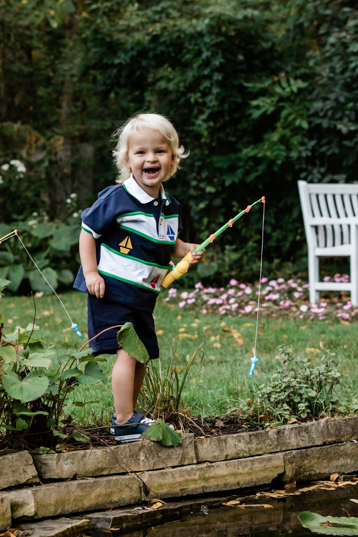 Knit Shortall with Sailboats Swaddle OKC