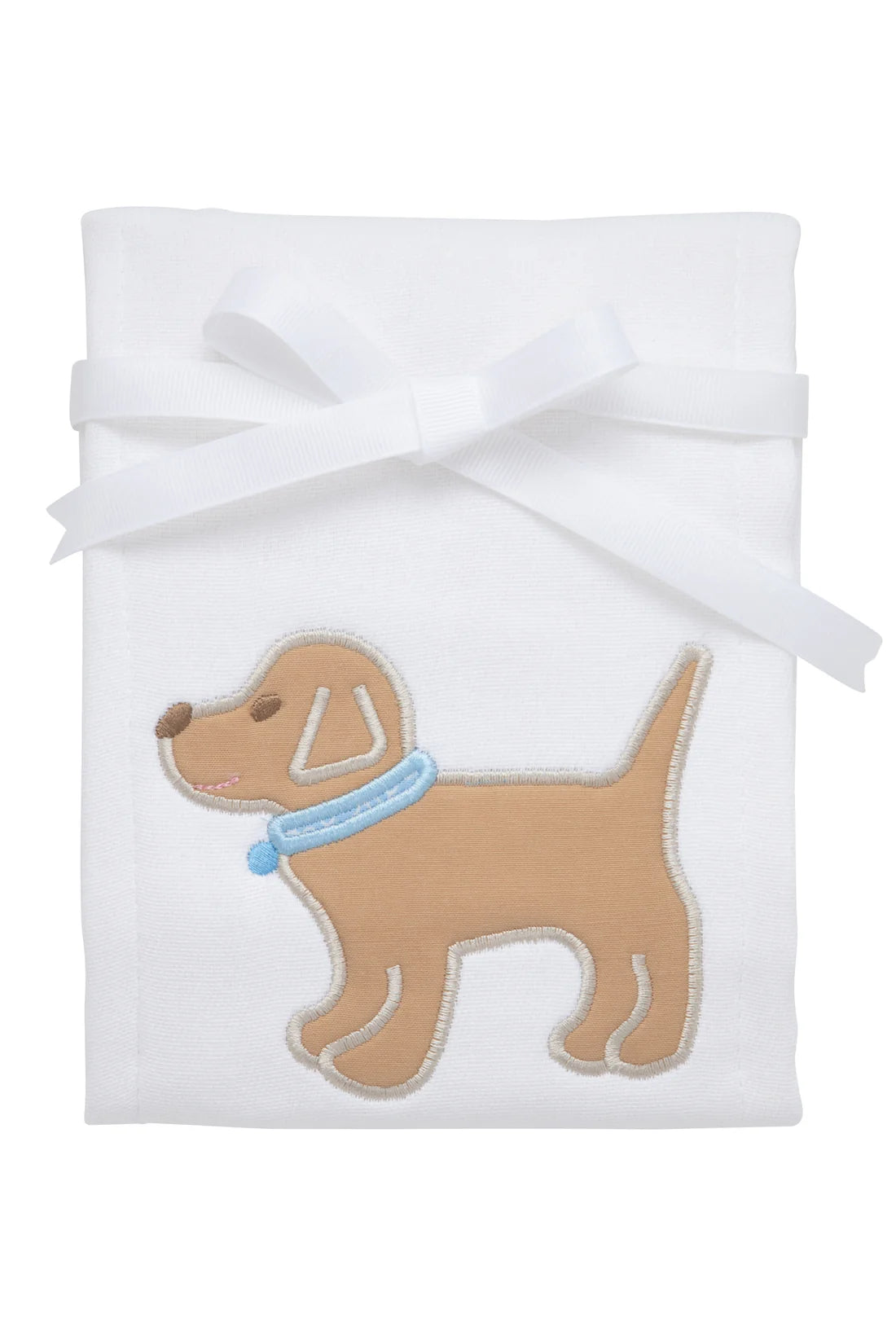 Puppy Applique Burp Cloth- Blue