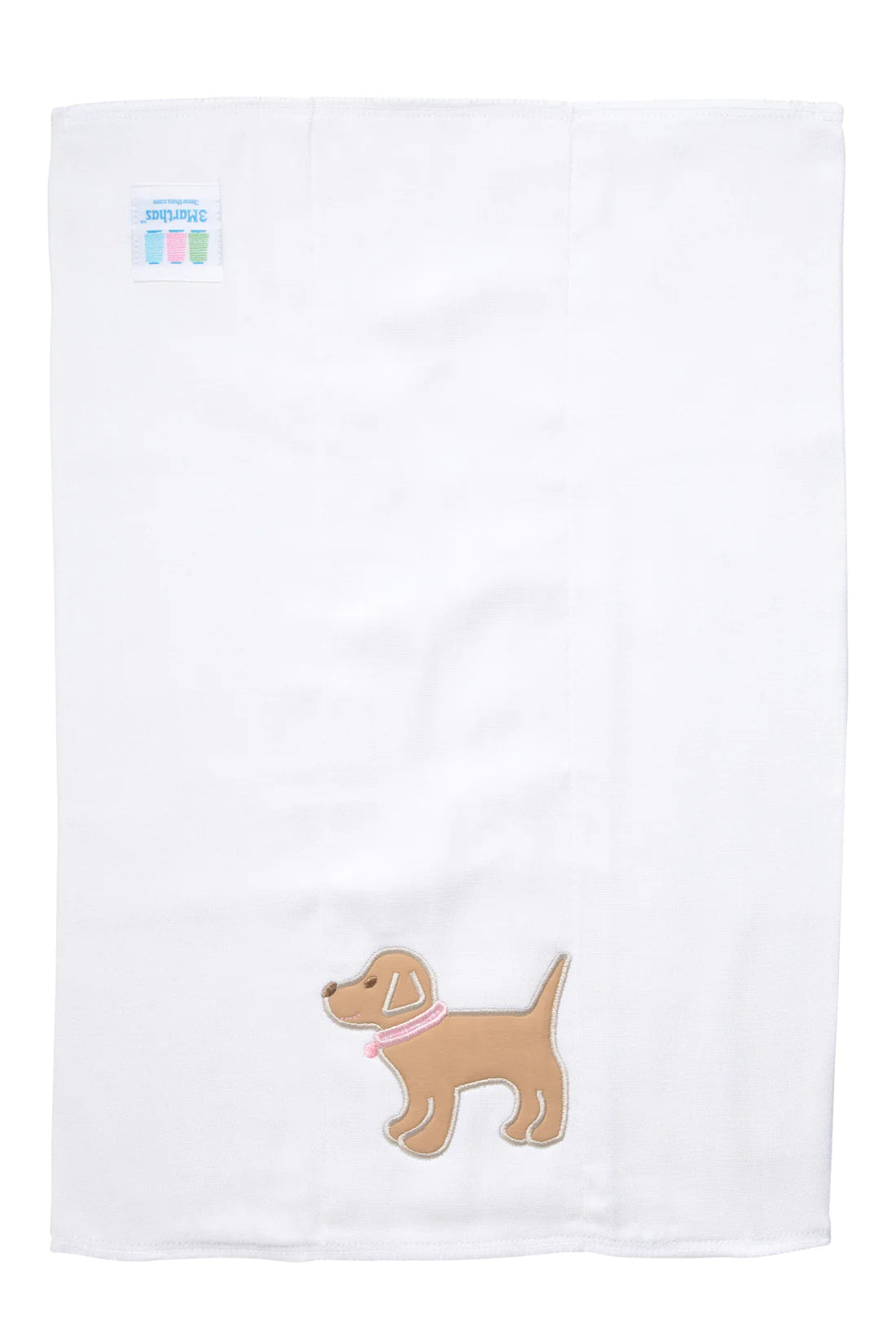 Puppy Applique Burp Cloth- Pink
