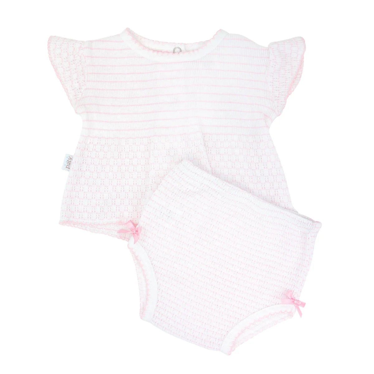 Pink Pinstripe Flutter Diaper Set