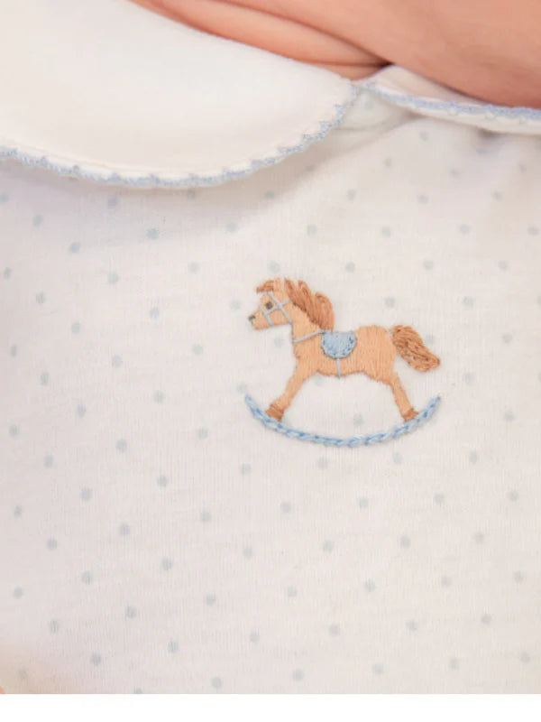 Rocking Horse Bitty Dot Bloomer Set- Blue