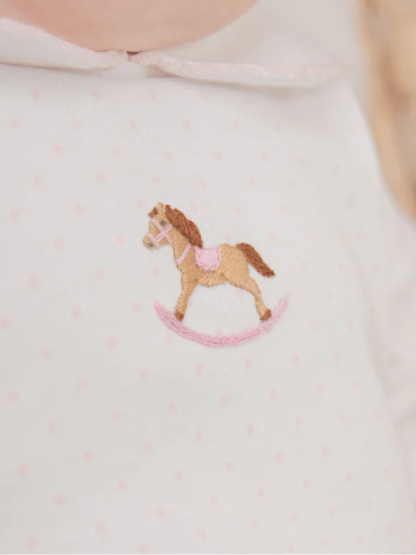 Rocking Horse Bitty Dot Bloomer Set- Pink