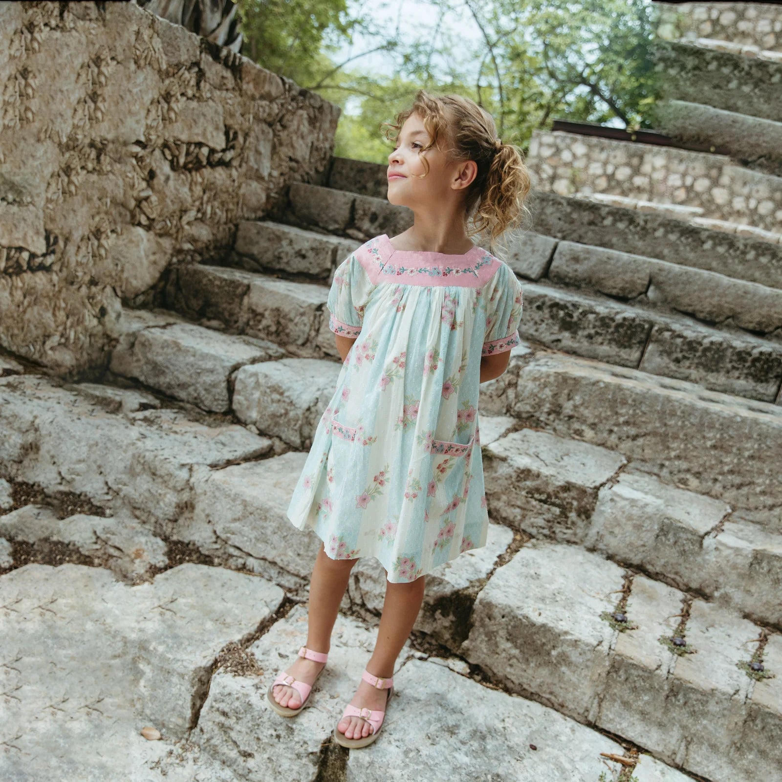 Adelle Dress- Minty Stripe