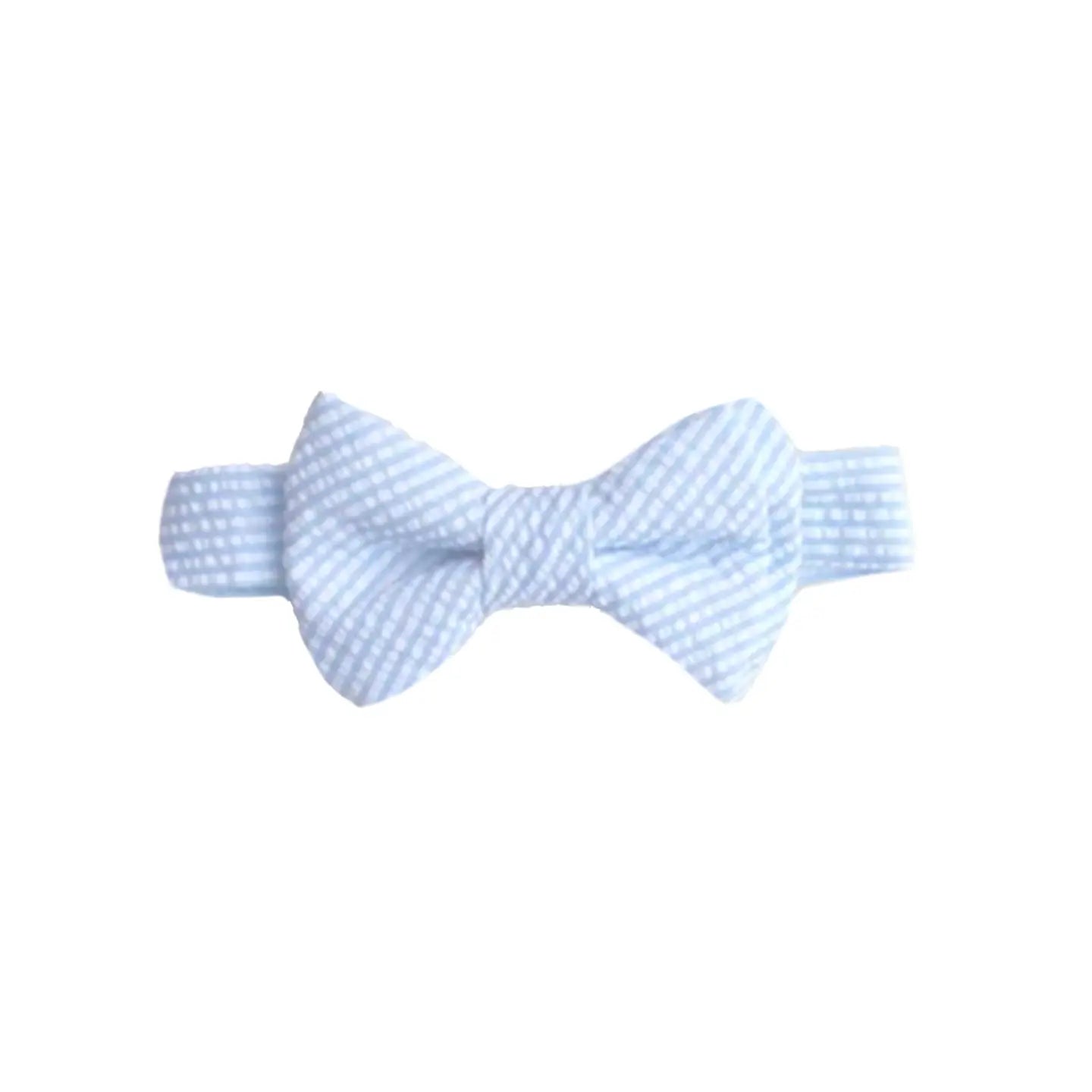 Blue Seersucker Bowtie