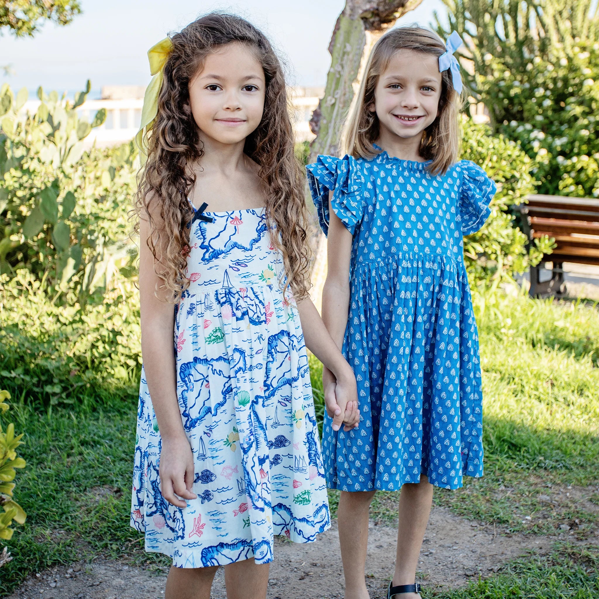 girls tia dress- island map