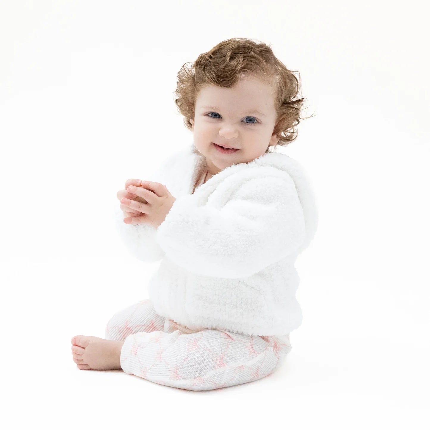 White Hooded Chenille Jacket