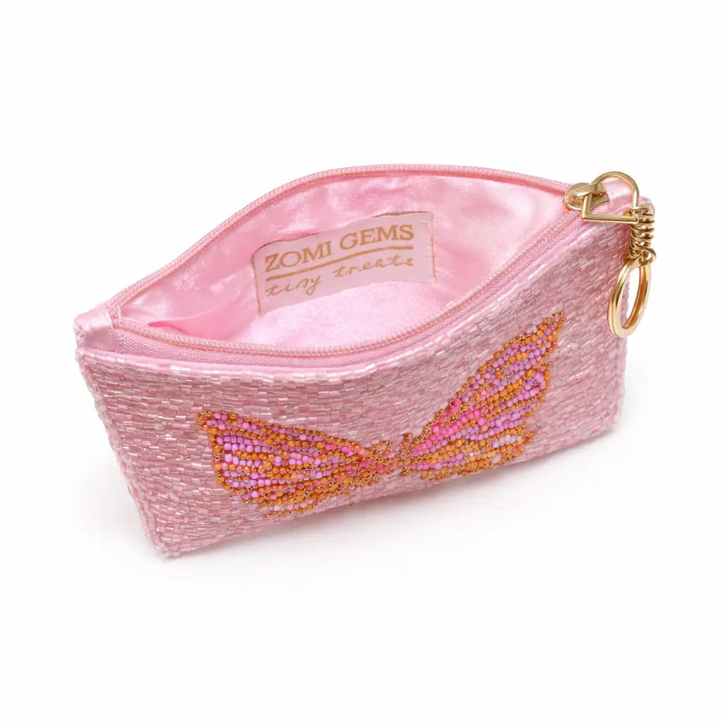 Beaded Zip Pouch Wallet