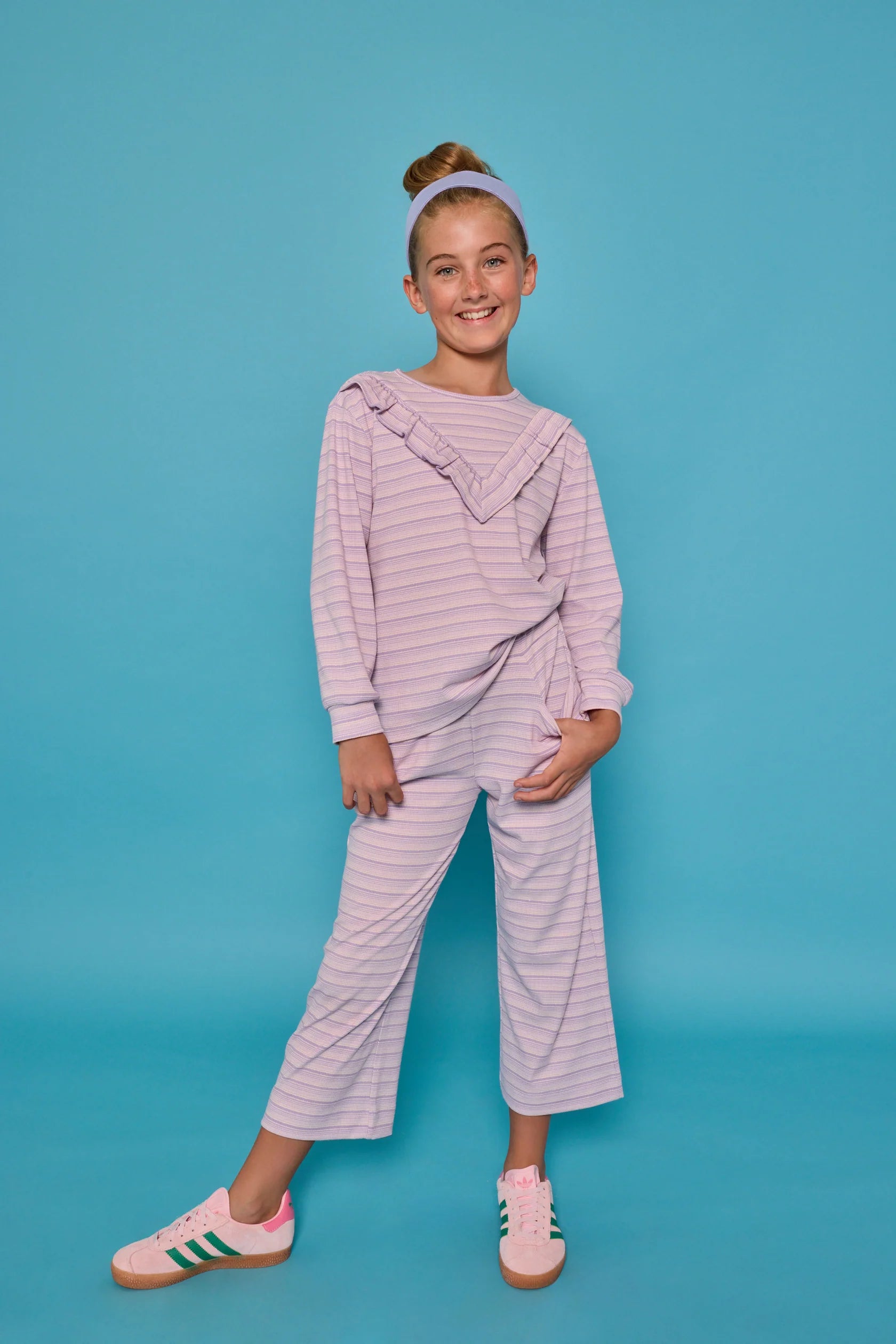 Palazzo Pants - Lavender Sparkle Stripe