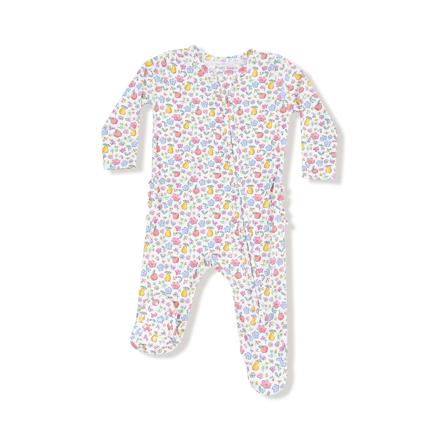 2 Way Zipper Ruffle Back Footie- Fall Fruit Floral