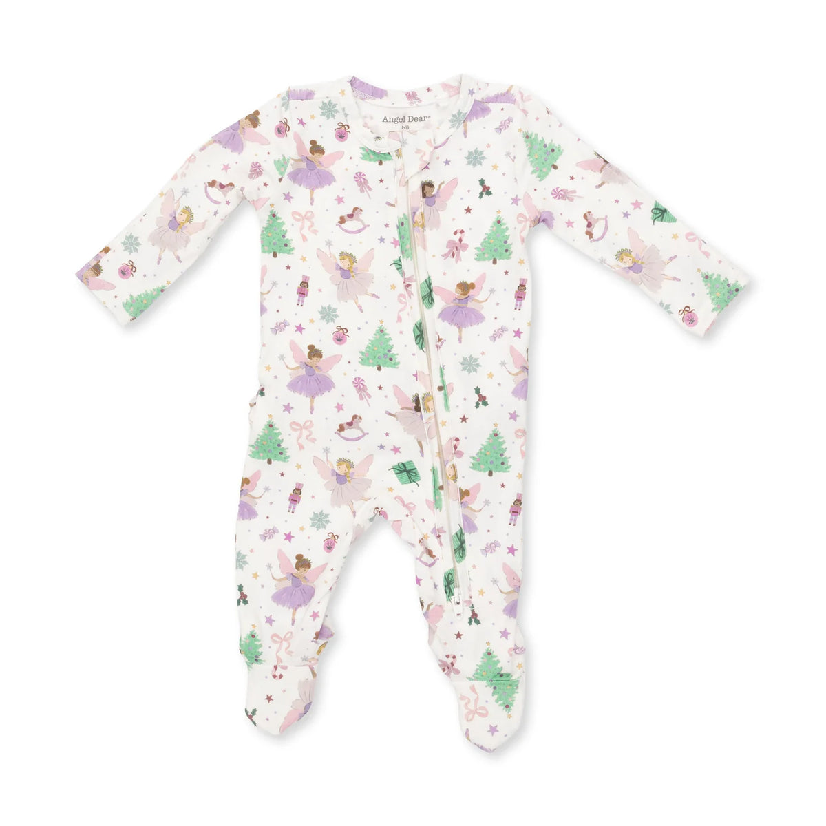 Sugar Plum Fairies Ruffle Back Zipper Footie