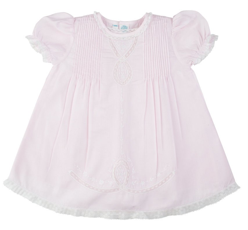 Lace Ribbon Slip Dress- Pink