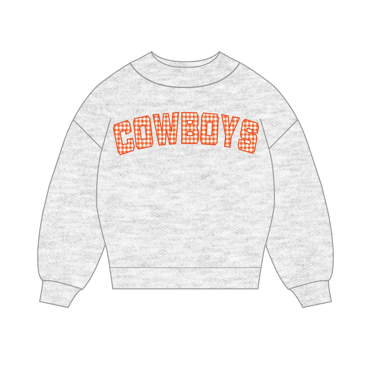 Mallory Gingham Mockneck Sweatshirt (Youth) - Cowboys