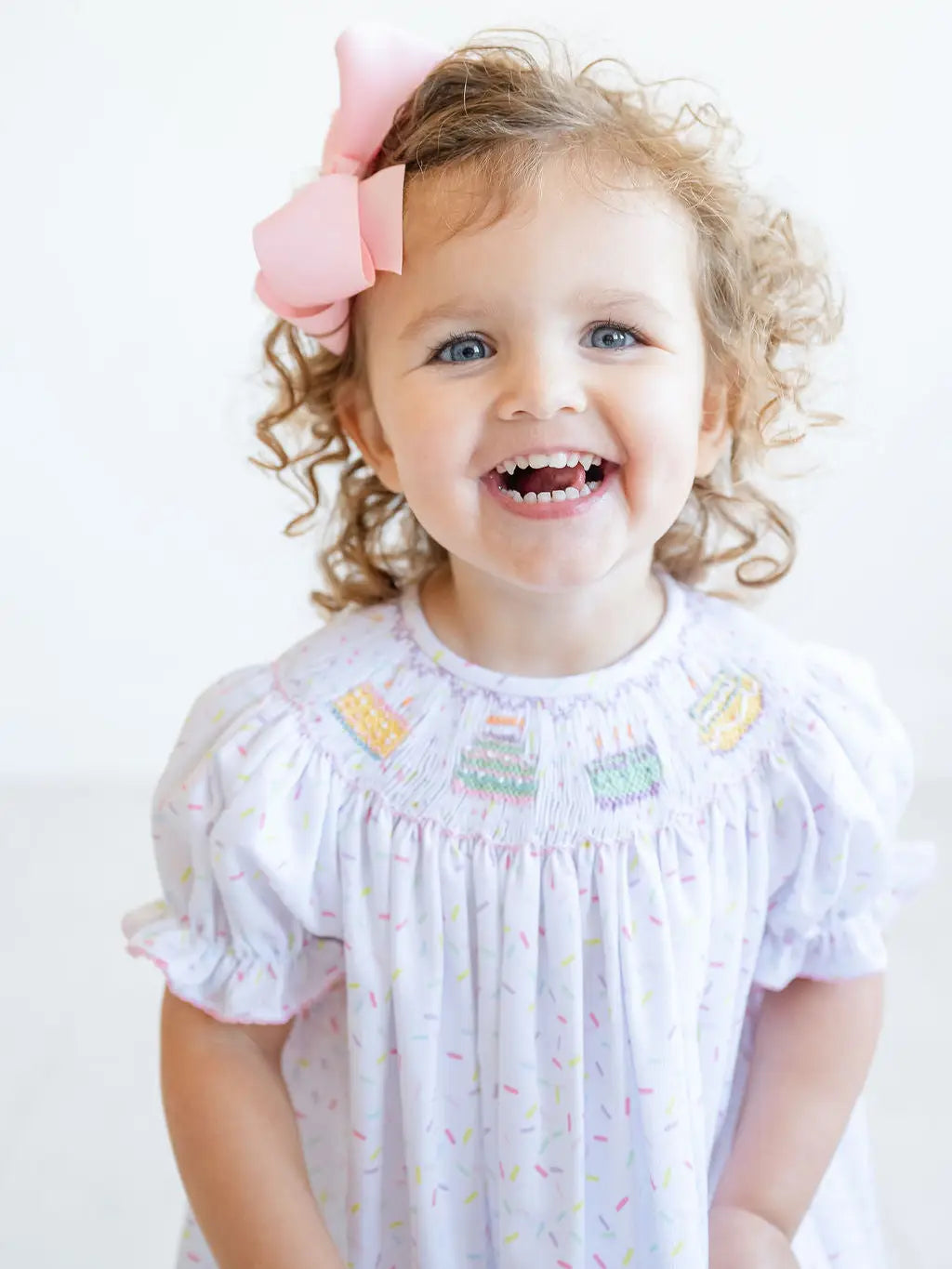 Smocked Sprinkles Birthday Helen Dress