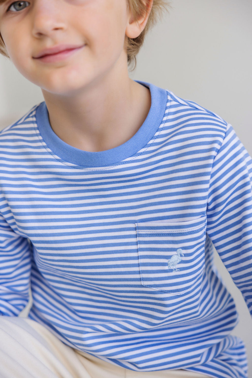 Long Sleeve Carter Crewneck - Barbados Blue Stripe