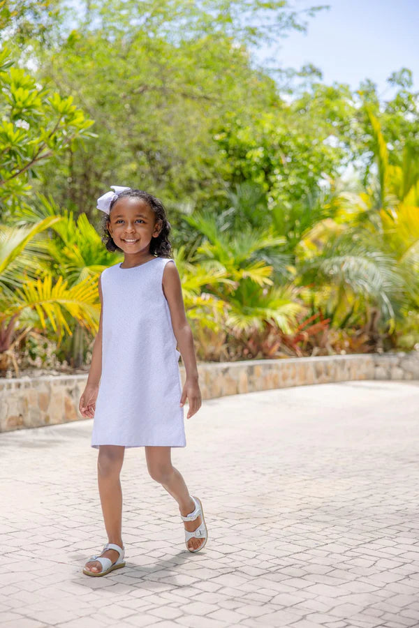 Sleeveless Betts Bow Dress- Worth Ave White Eyelet