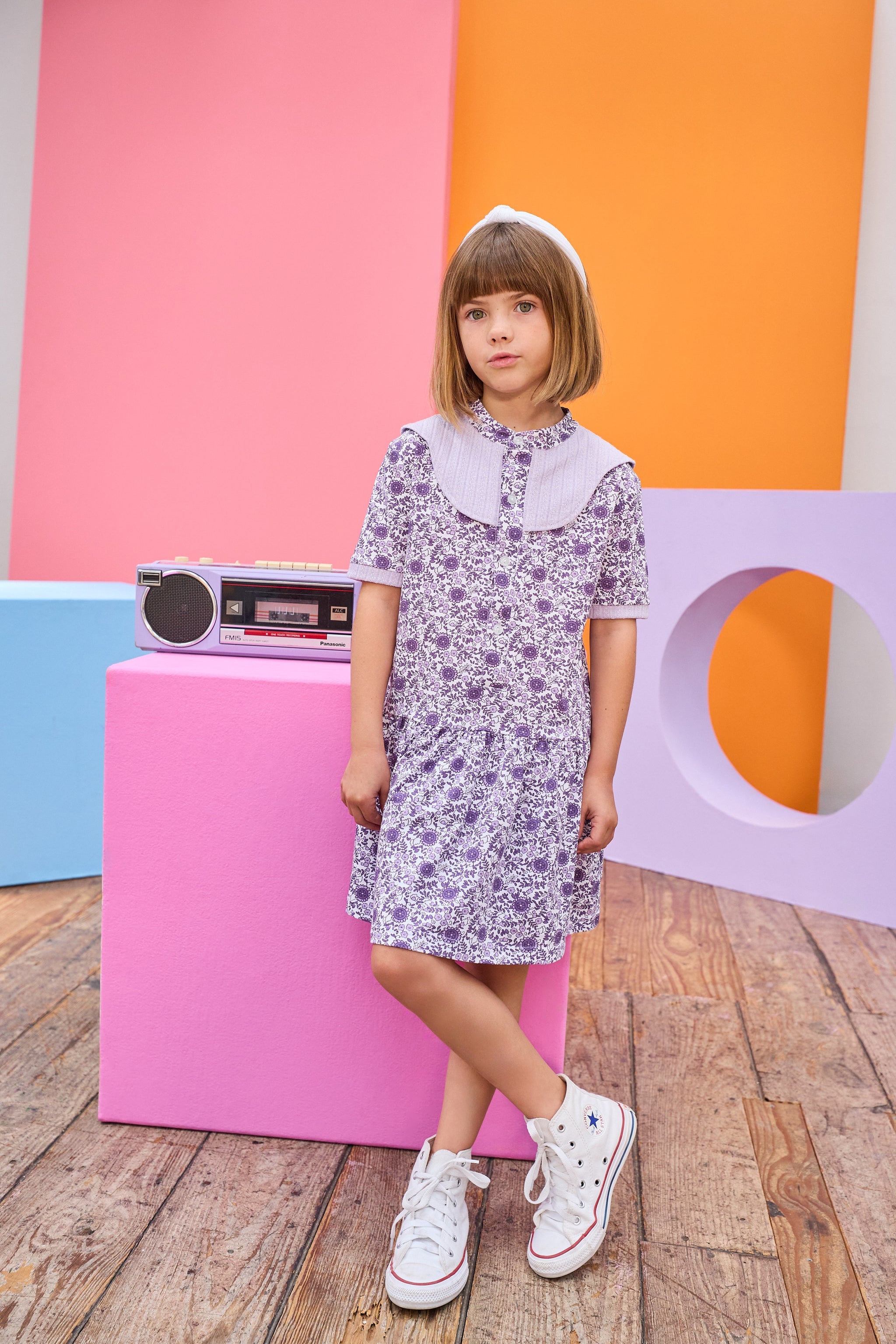 Molly Dress - Lavender Vine Floral