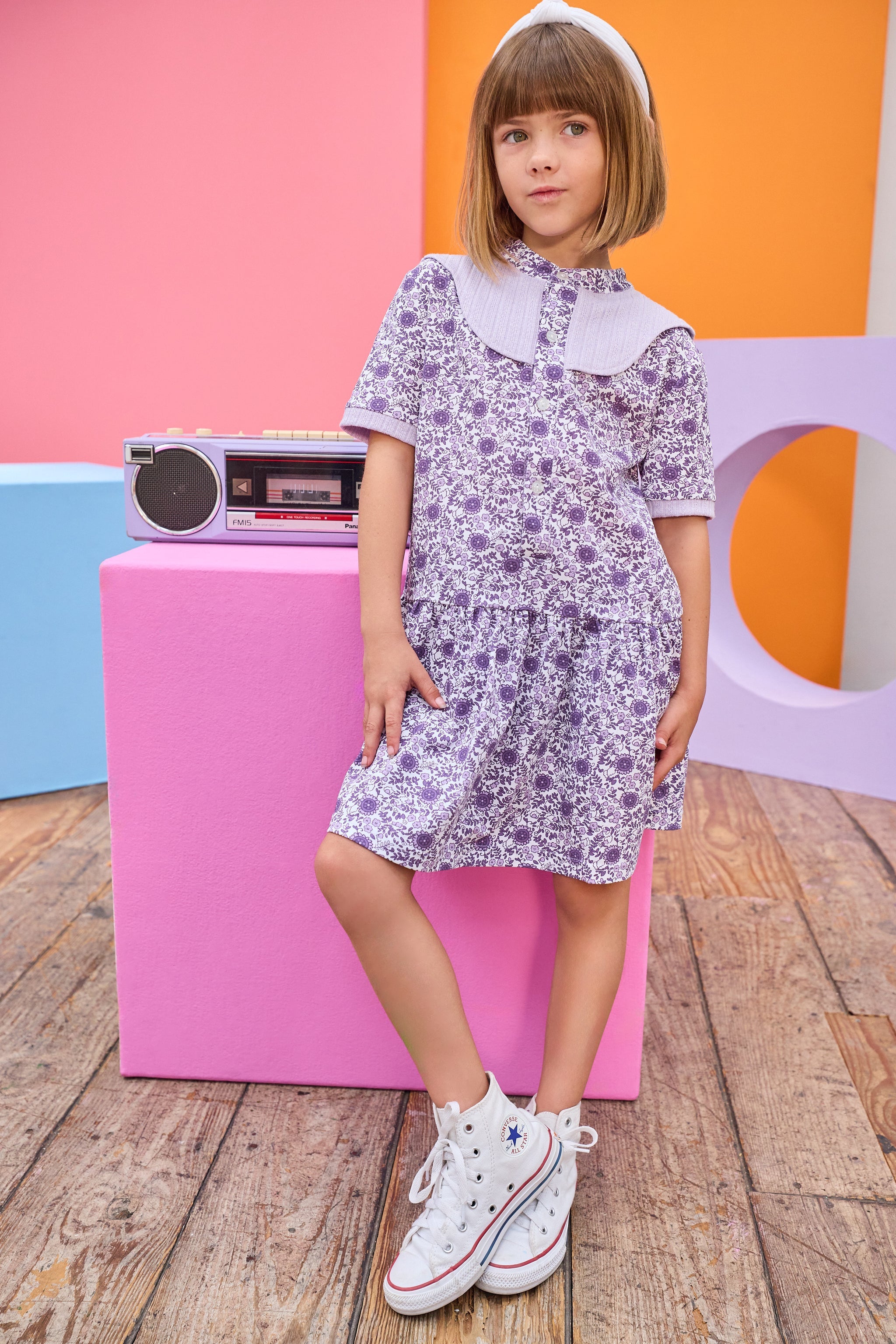 Molly Dress - Lavender Vine Floral