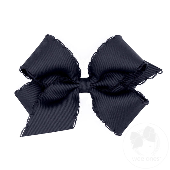 Medium Monotone Moonstitch Grosgrain Bow