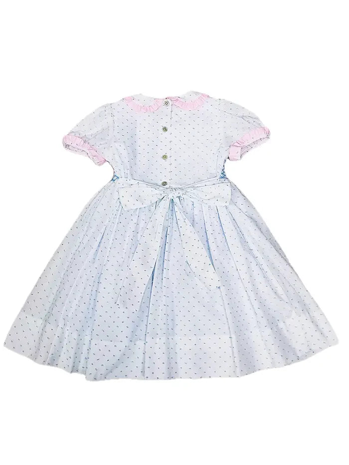 Sweet Spring Blue Plumeti Smocked Dress