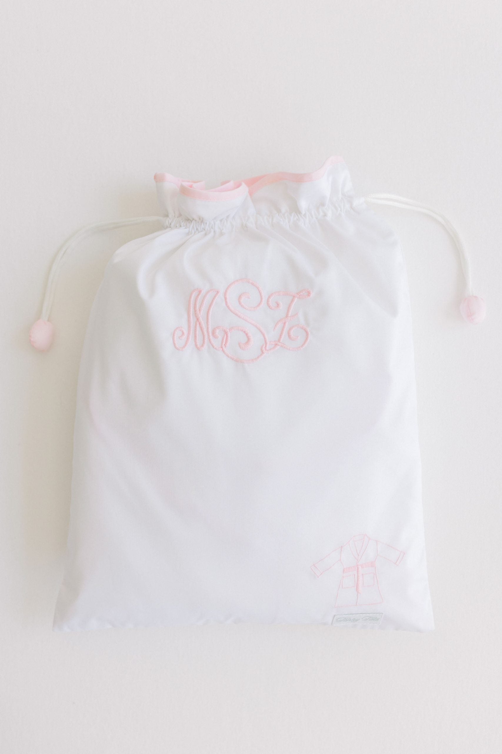 Hooded Bathrobe- Pink Scalloped Trim