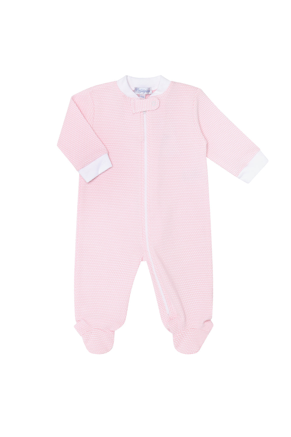 Pink Bubble Zipper Footie