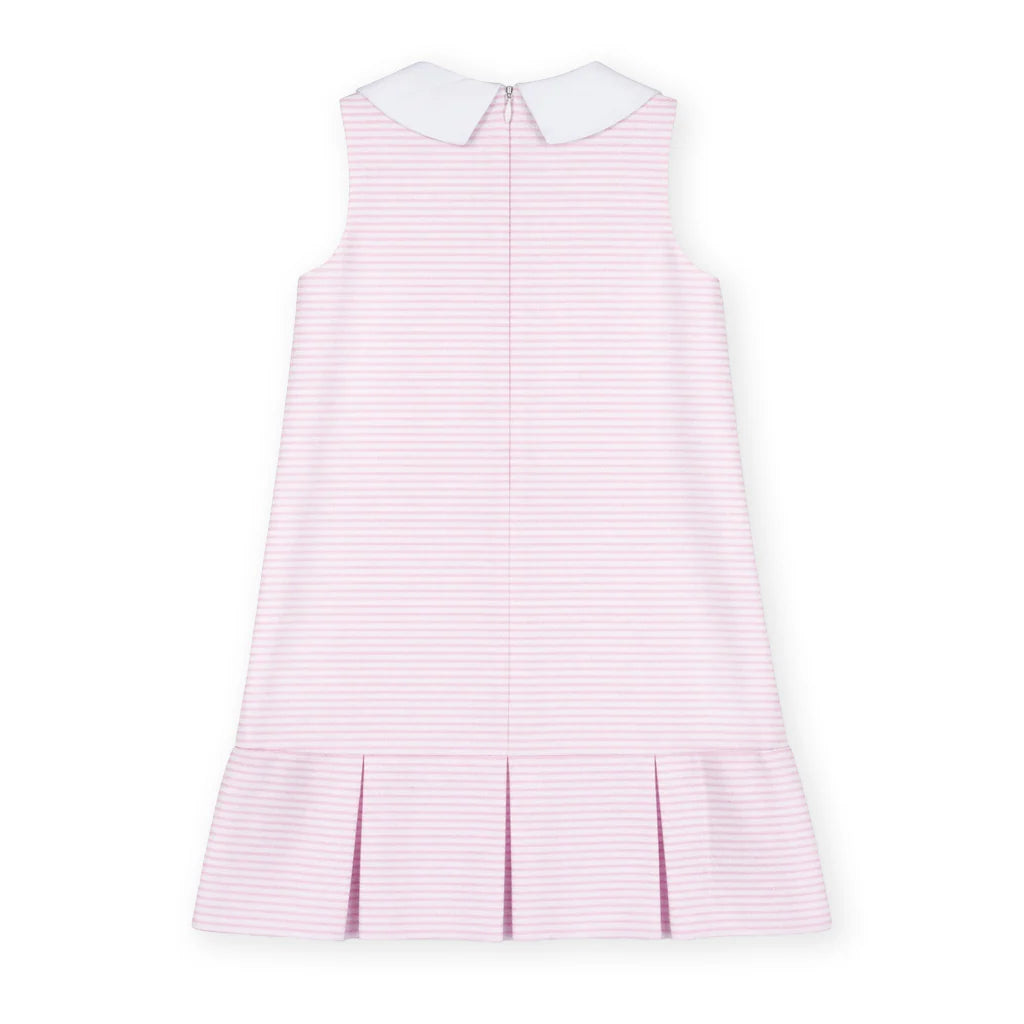 Stripe Pique Dress With Tulips